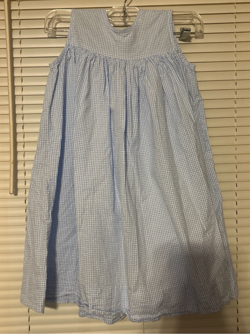 Source Unknown Pale Blue Gingham Full A-Line Dress